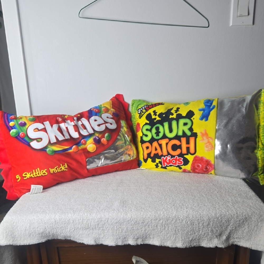 Skittles and Sour Patch Kids Pillow Set